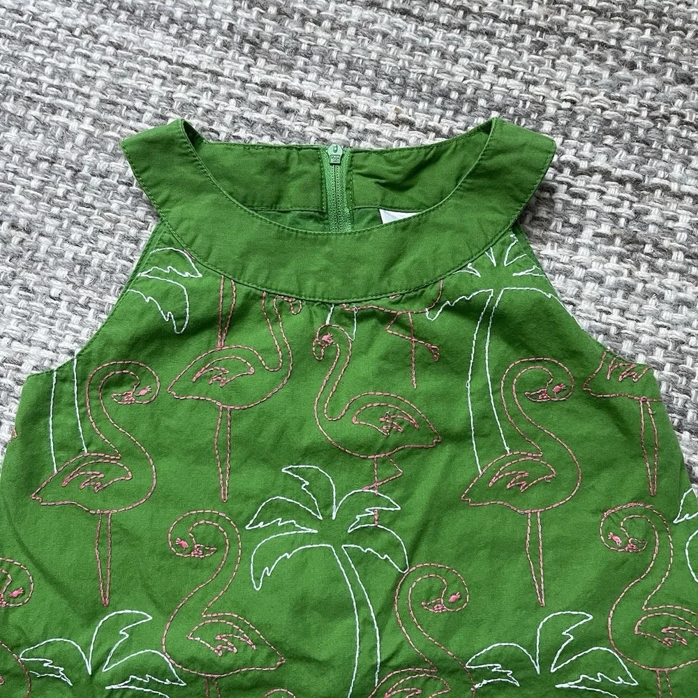 Flamingo‎ Embroidered jumper Shift Dress girls 4 beach coastal vacation preppy